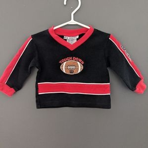 Wilson black & red "touch down" long sleeved shirt